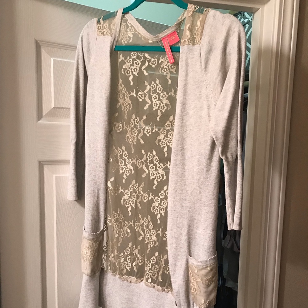 Lace back cardigan